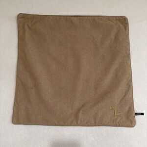 LRL Ralph Lauren Pillow Cover Monogram Brown Zip Closure Euro 25" Cover Only